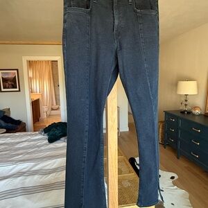 Hudson Barbara Jeans dark wash boot cut with slit hem, sz 30